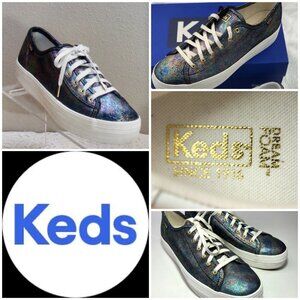 Keds Platform Triple Up Anchor Metallic Oil Slick Sneakers Dream Foam Sz 7